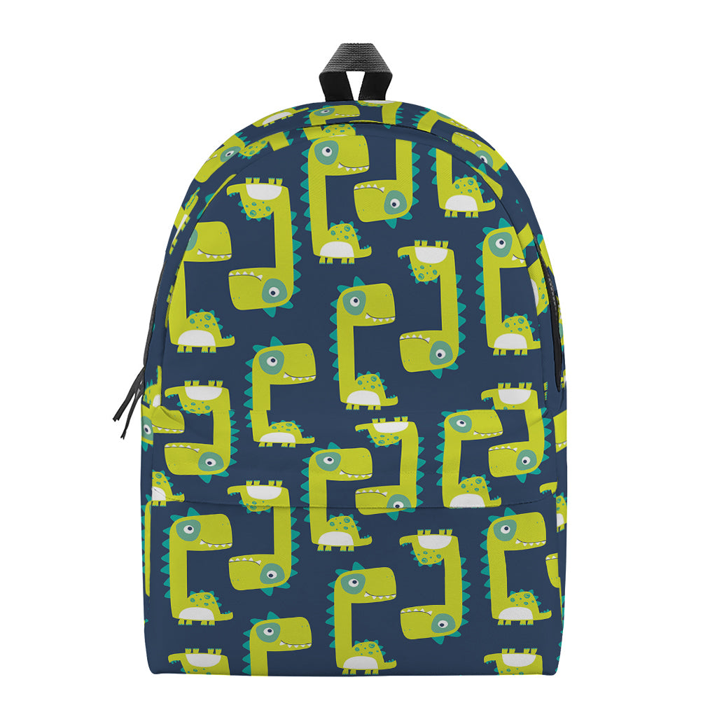 Little Green Dinosaur Pattern Print Backpack