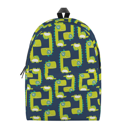Little Green Dinosaur Pattern Print Backpack