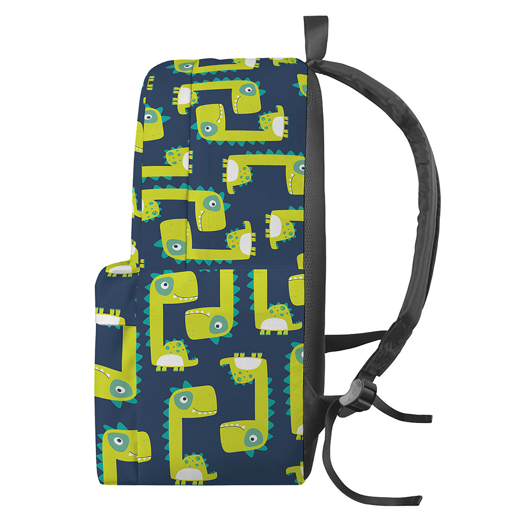Little Green Dinosaur Pattern Print Backpack