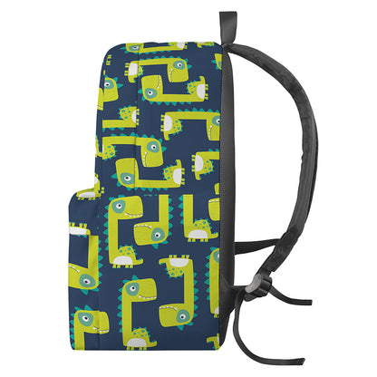 Little Green Dinosaur Pattern Print Backpack