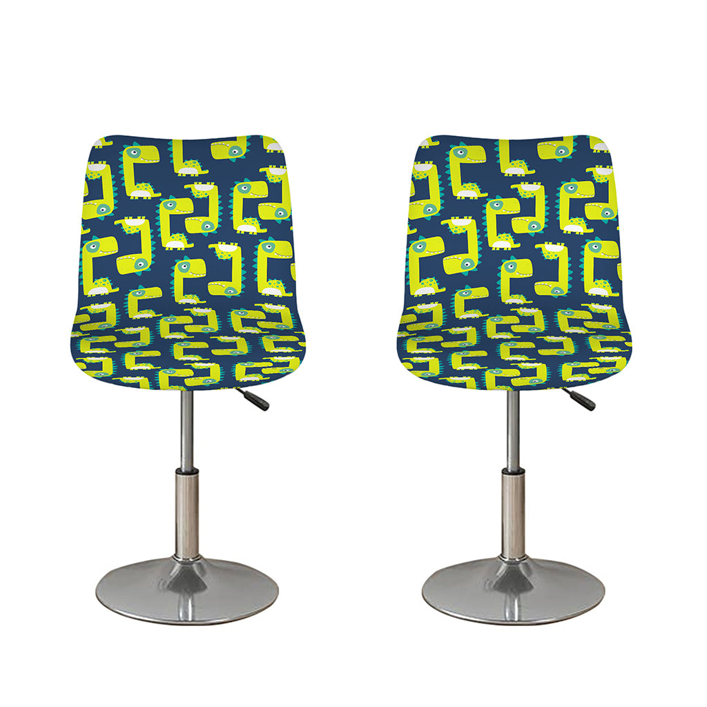 Little Green Dinosaur Pattern Print Bar Stool Covers