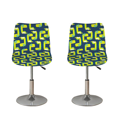 Little Green Dinosaur Pattern Print Bar Stool Covers