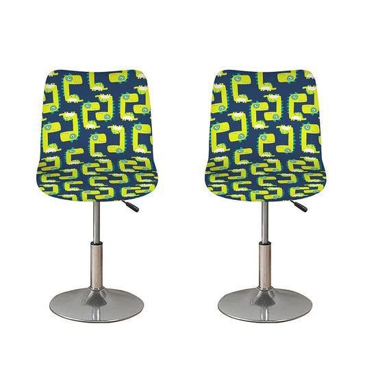 Little Green Dinosaur Pattern Print Bar Stool Covers