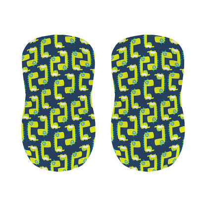 Little Green Dinosaur Pattern Print Bar Stool Covers