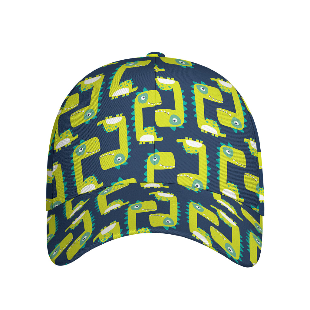 Little Green Dinosaur Pattern Print Baseball Cap