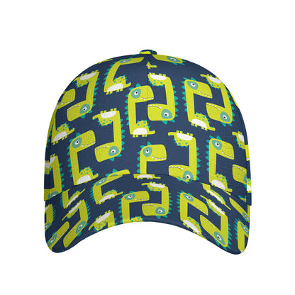 Little Green Dinosaur Pattern Print Baseball Cap