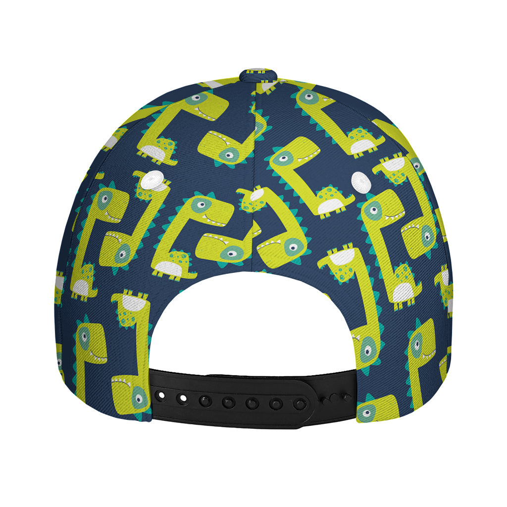 Little Green Dinosaur Pattern Print Baseball Cap