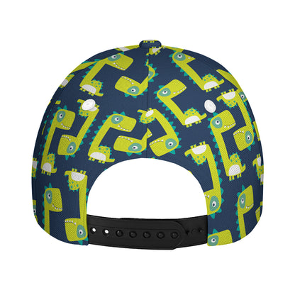 Little Green Dinosaur Pattern Print Baseball Cap