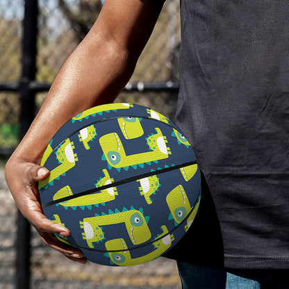 Little Green Dinosaur Pattern Print Basketball