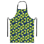 Little Green Dinosaur Pattern Print Bib Apron With Pocket