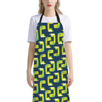 Little Green Dinosaur Pattern Print Bib Apron With Pocket