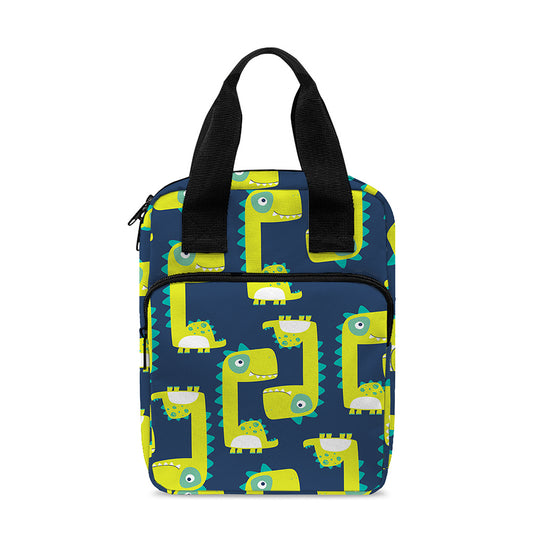 Little Green Dinosaur Pattern Print Bible Tote Bag