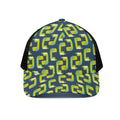 Little Green Dinosaur Pattern Print Black Mesh Trucker Hat