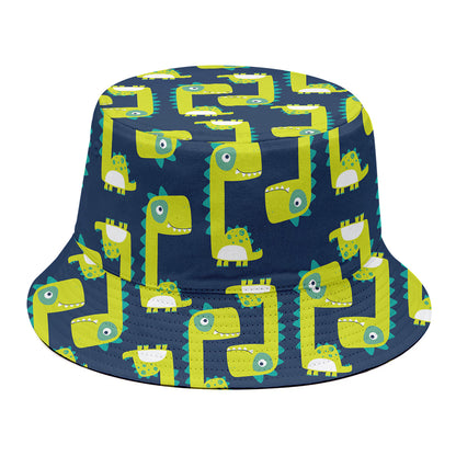 Little Green Dinosaur Pattern Print Bucket Hat