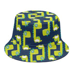 Little Green Dinosaur Pattern Print Bucket Hat