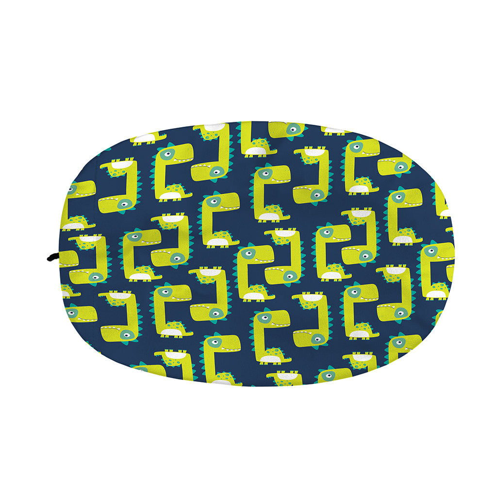 Little Green Dinosaur Pattern Print Car Side Mirror Covers