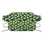 Little Green Dinosaur Pattern Print Car Windshield Snow Cover