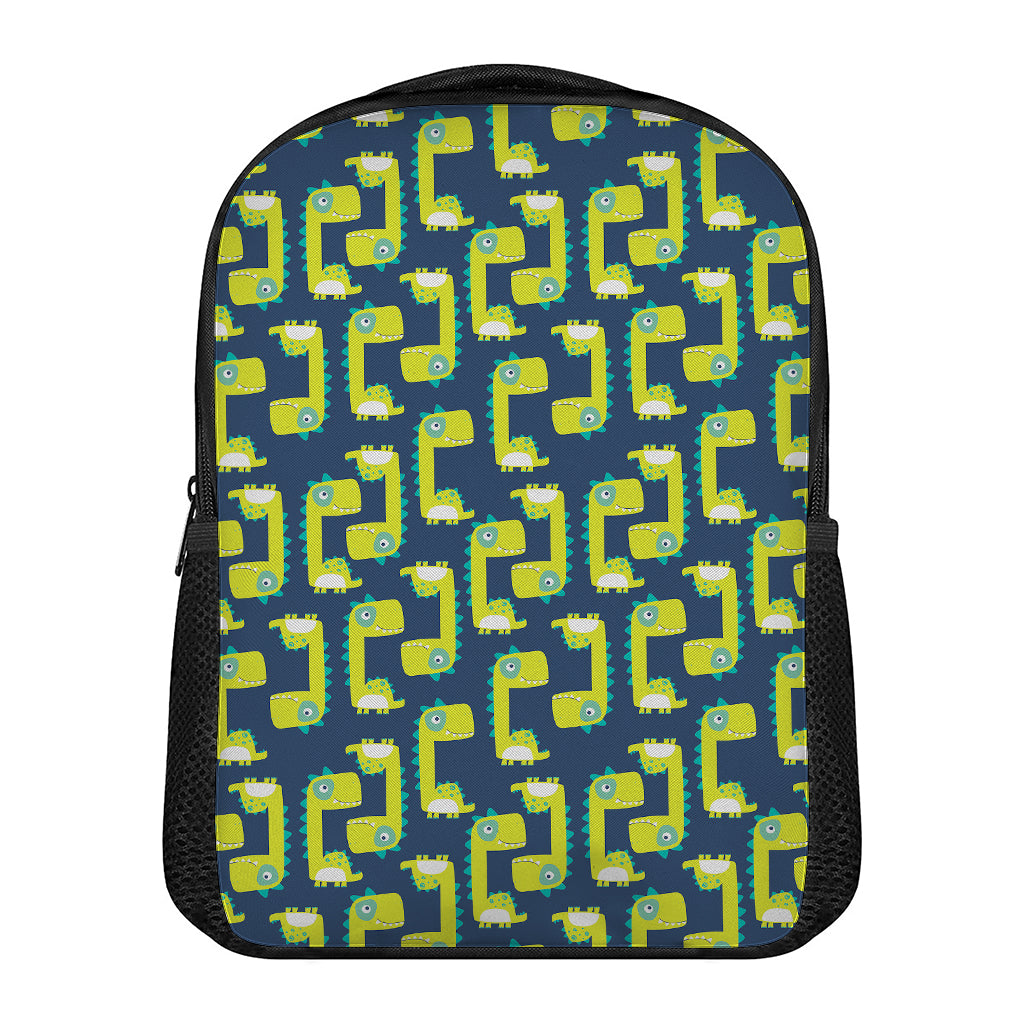 Little Green Dinosaur Pattern Print Casual Backpack