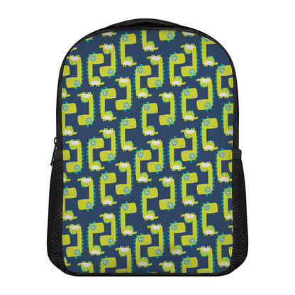 Little Green Dinosaur Pattern Print Casual Backpack