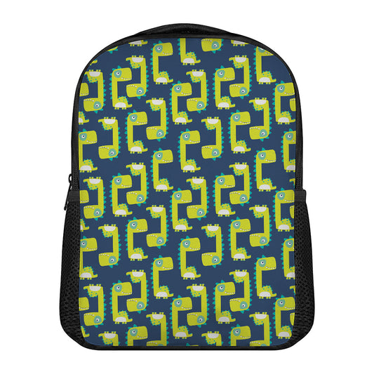 Little Green Dinosaur Pattern Print Casual Backpack