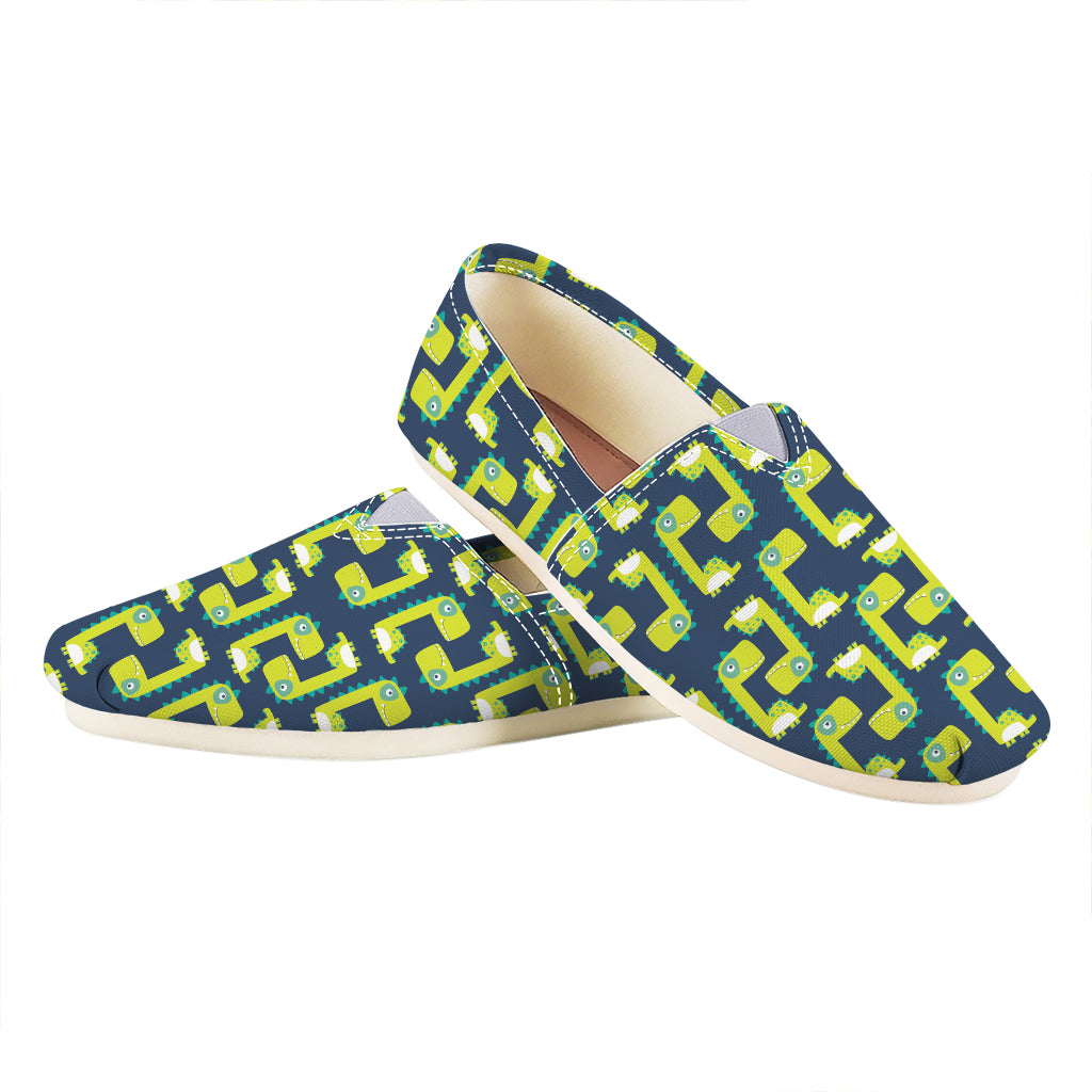 Little Green Dinosaur Pattern Print Casual Shoes