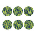 Little Green Dinosaur Pattern Print Coaster Set