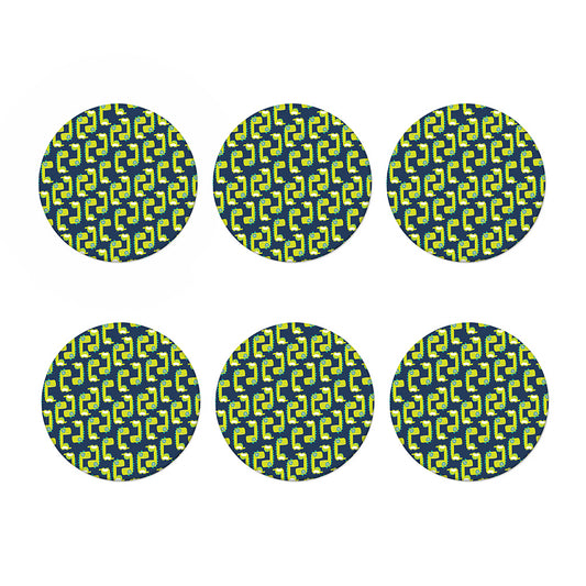 Little Green Dinosaur Pattern Print Coaster Set