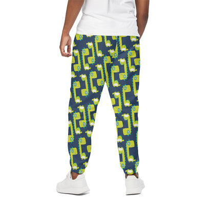 Little Green Dinosaur Pattern Print Cotton Pants