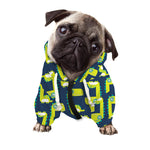 Little Green Dinosaur Pattern Print Dog Zip Up Hoodie