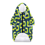 Little Green Dinosaur Pattern Print Dog Zip Up Hoodie