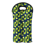 Little Green Dinosaur Pattern Print Double Neoprene Wine Tote