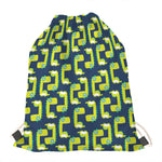 Little Green Dinosaur Pattern Print Drawstring Bag