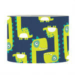 Little Green Dinosaur Pattern Print Drum Lamp Shade