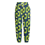 Little Green Dinosaur Pattern Print Fleece Lined Knit Pants