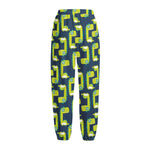 Little Green Dinosaur Pattern Print Fleece Lined Knit Pants