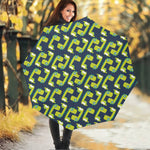 Little Green Dinosaur Pattern Print Foldable Umbrella