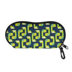 Little Green Dinosaur Pattern Print Glasses Case