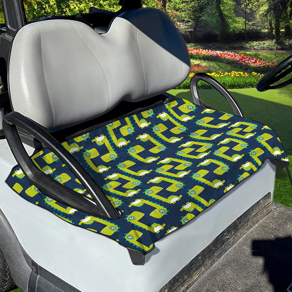 Little Green Dinosaur Pattern Print Golf Cart Seat Cover