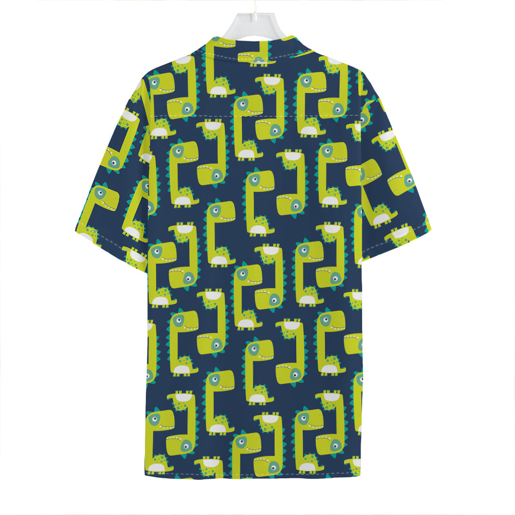 Little Green Dinosaur Pattern Print Hawaiian Shirt