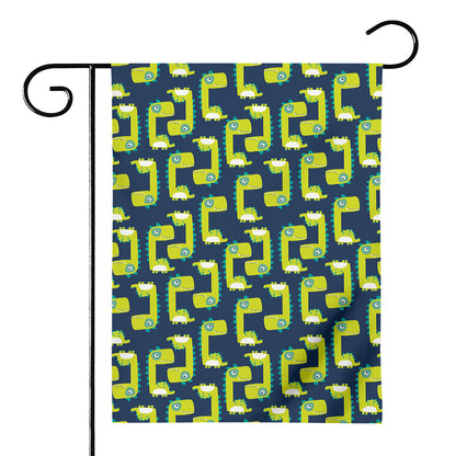 Little Green Dinosaur Pattern Print House Flag