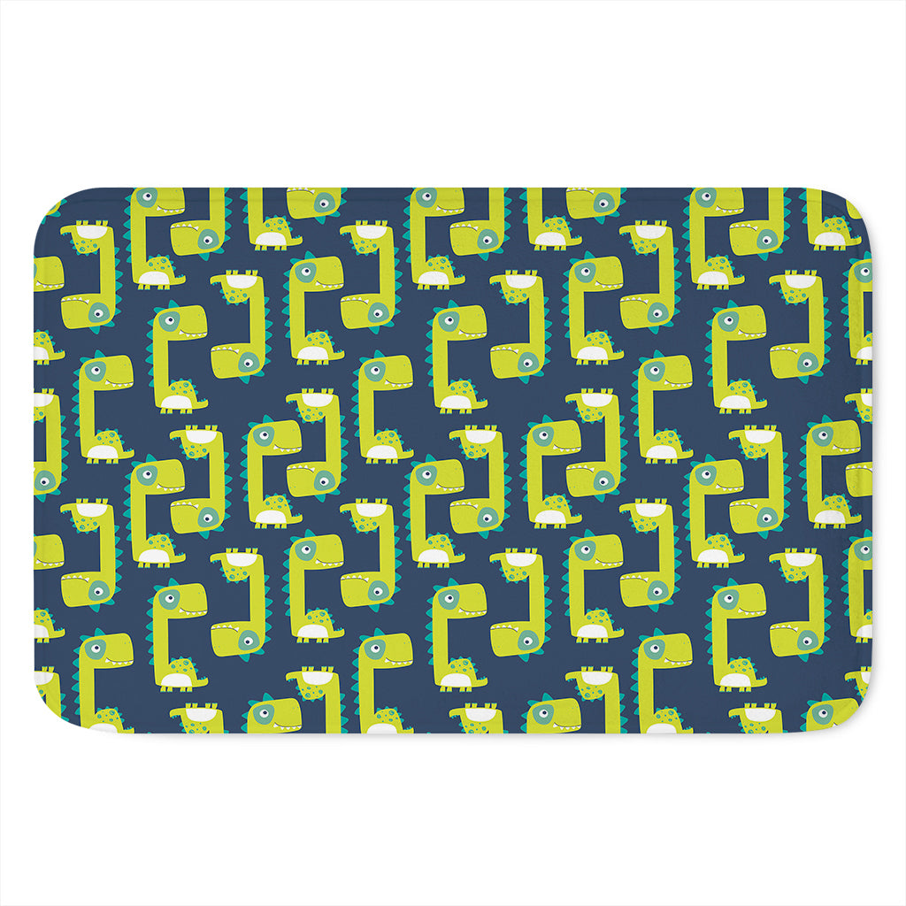 Little Green Dinosaur Pattern Print Indoor Door Mat