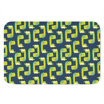 Little Green Dinosaur Pattern Print Indoor Door Mat