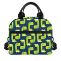 Little Green Dinosaur Pattern Print Insulated Lunch Bag
