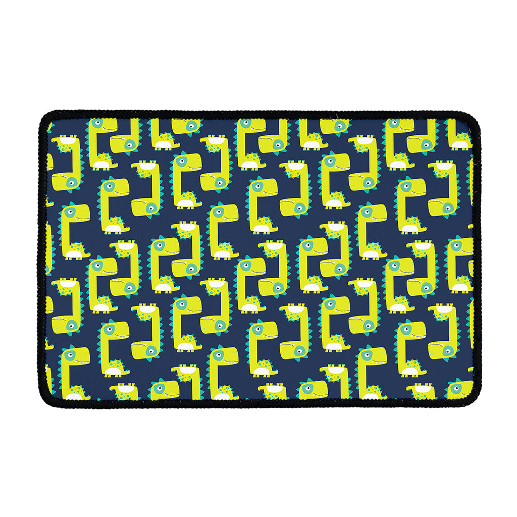 Little Green Dinosaur Pattern Print Kitchen Mat