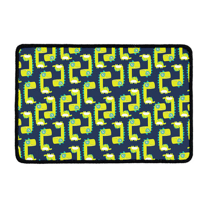 Little Green Dinosaur Pattern Print Kitchen Mat