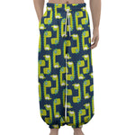 Little Green Dinosaur Pattern Print Lantern Pants