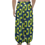 Little Green Dinosaur Pattern Print Lantern Pants