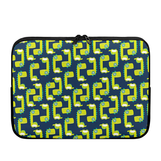 Little Green Dinosaur Pattern Print Laptop Sleeve