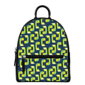 Little Green Dinosaur Pattern Print Leather Backpack