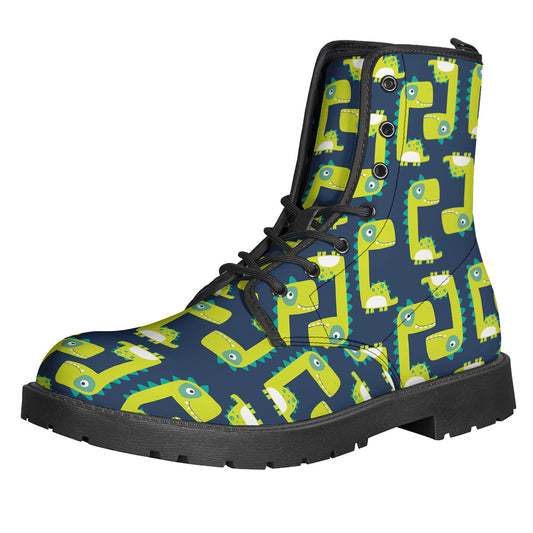 Little Green Dinosaur Pattern Print Backpack